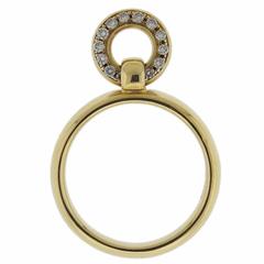 Vintage Tiffany & Co. Diamond Gold Circle Charm Ring