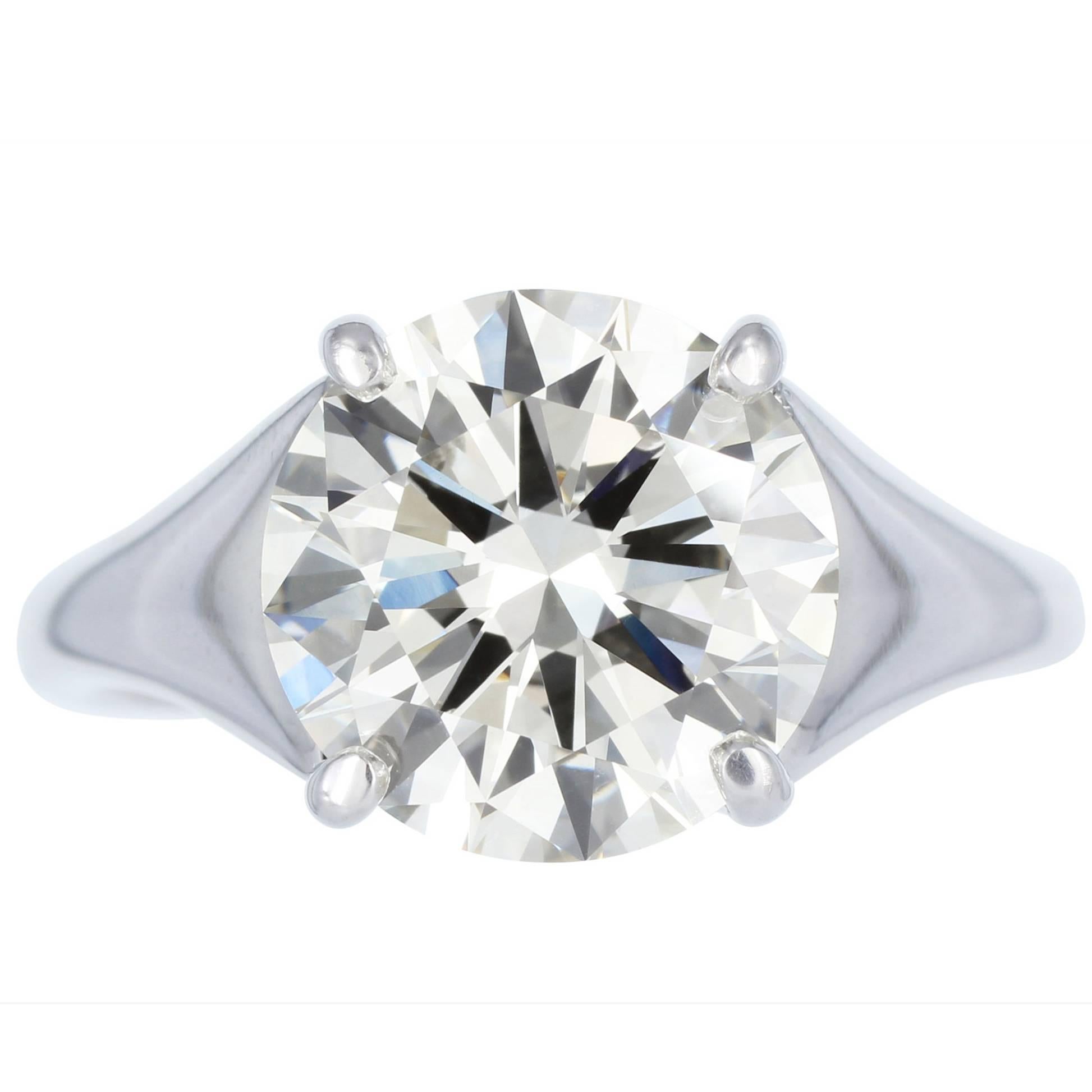 GIA Certified Carat Triple Excellent Diamond Solitaire Ring