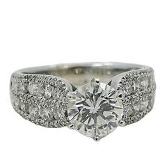 18 Karat White Gold 1.02Carat Round Brilliant Cut Diamond Ring 3