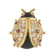 Piaget Diamond Gold Ladybird Brooch