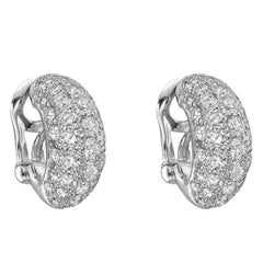 Platinum Diamond Half Hoop Earrings