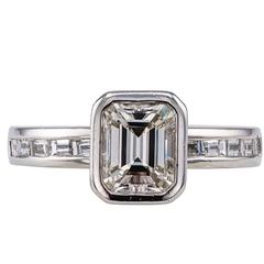 1.08 Carat Emerald Cut Diamond Engagement Ring 3