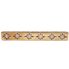 Antique Diamond Bar Pin Yellow Gold