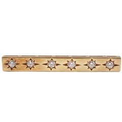 Diamond Bar Pin Yellow Gold