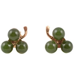 Jade Yellow Gold Earrings