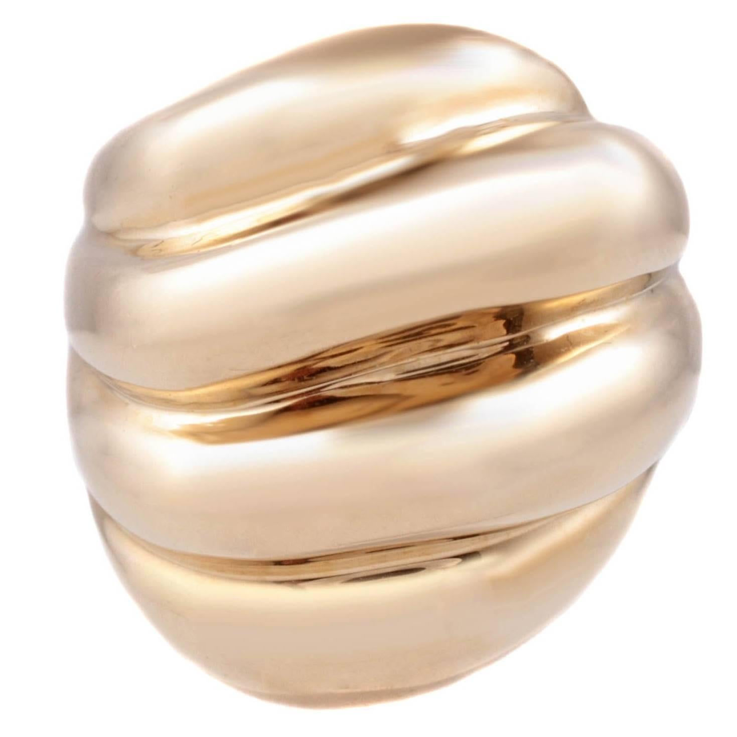 Yellow Gold Polished Fluted Form Ring