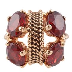 Garnet Yellow Gold Ring 10