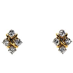 Vintage Diamond and Yellow Gold Lady's Earrings by Jabel