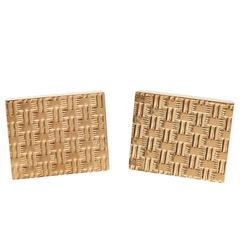 Braided Yellow Gold Cufflinks 4