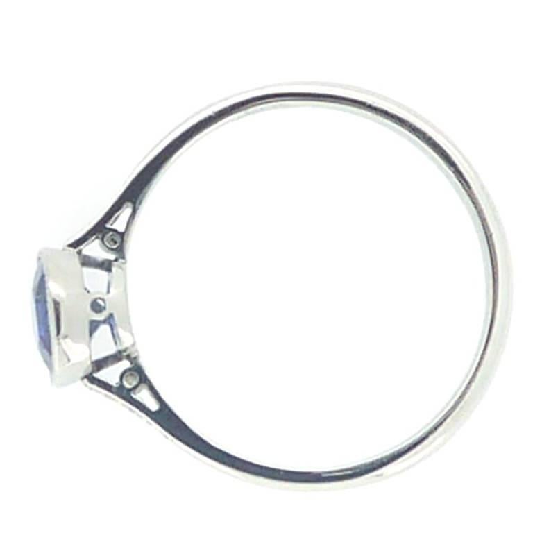Art Deco Sapphire and Diamond Engagement Ring in Platinum 2