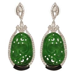 Green Jade Diamond Earrings 7
