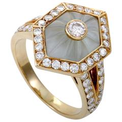Antique Boucheron Blue Crystal Diamond Yellow Gold Ring