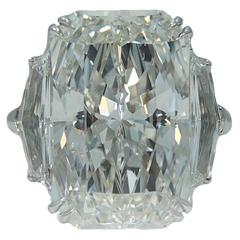 GIA Certified 15.03 Carat Radiant Cut Diamond Engagement Ring