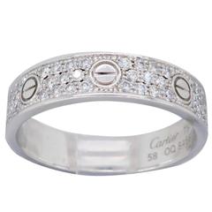 Cartier Diamond White Gold Love Band Ring