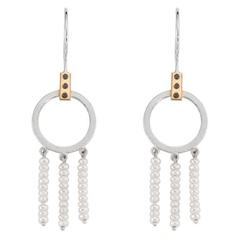 Janis Kerman Pearl Black Diamond Sterling Silver Gold Earrings 11