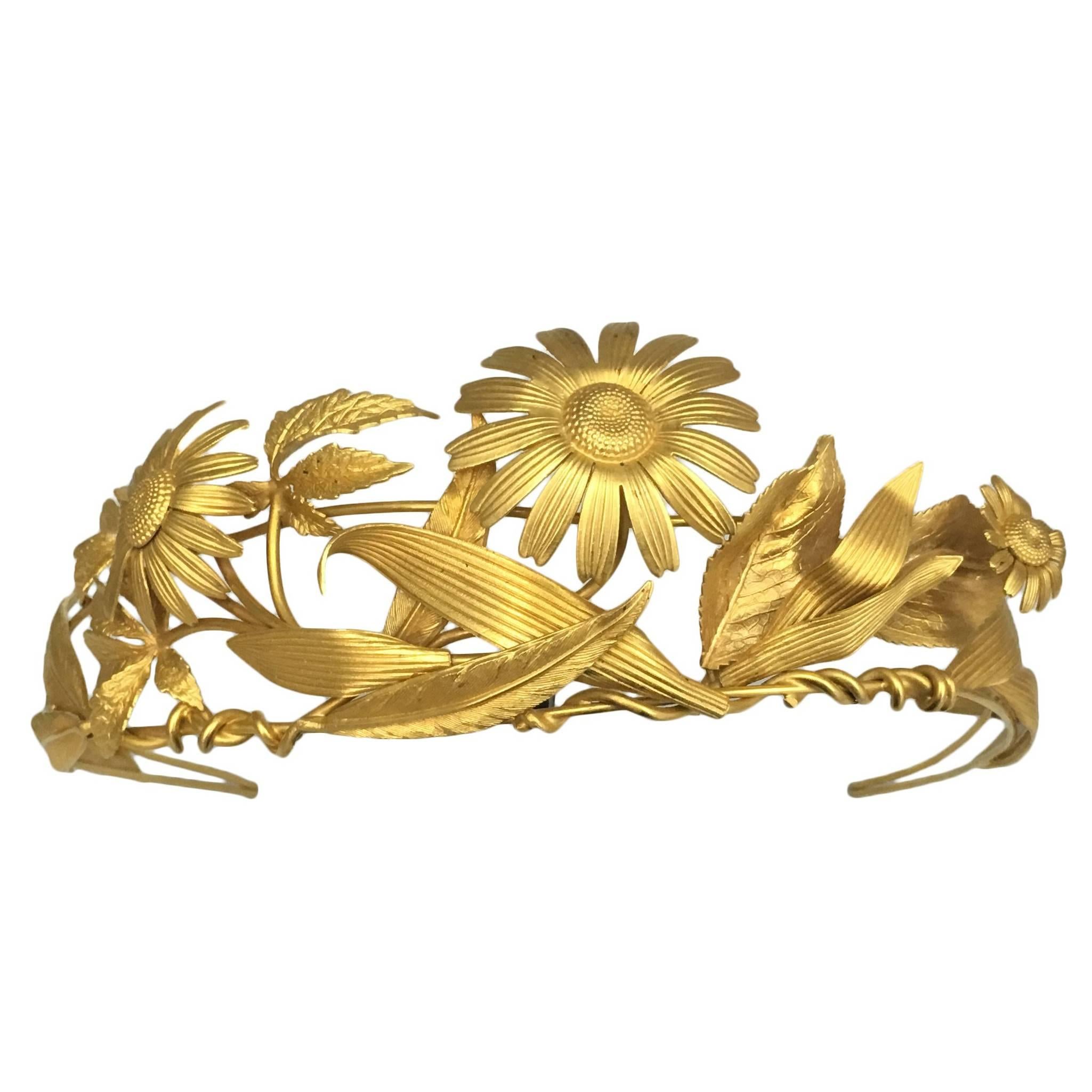 Hermes Vermeil Floral Tiara