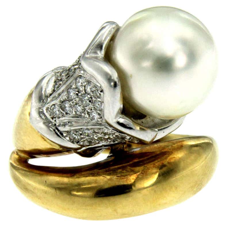 Vintage Opal Pearls Flower Design Ring For Sale at 1stDibs