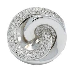 Roberto Coin White Gold Diamond Swirl Ring