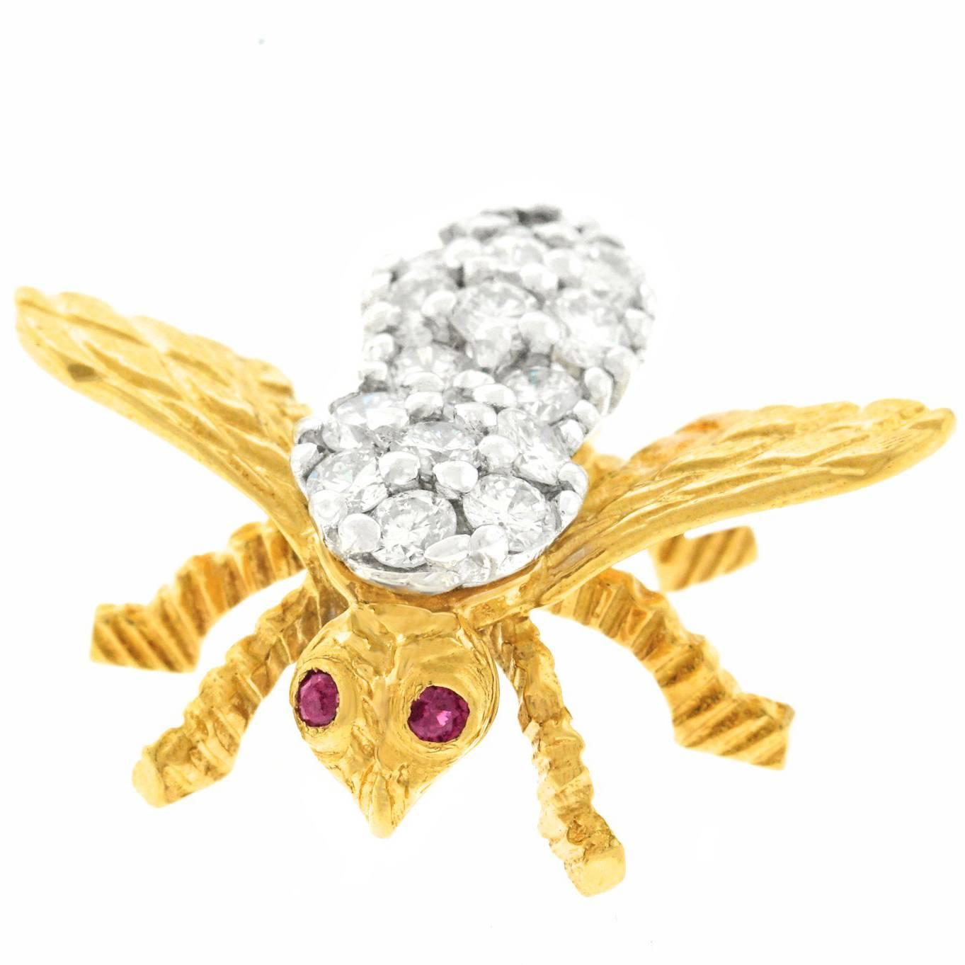 Herbert Rosenthal Diamond-Set Gold Bee Pin
