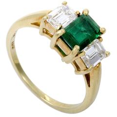 Tiffany 
Co. Emerald Diamond Yellow Gold Ring