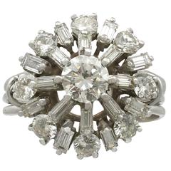 1960s 2.00 Carat Diamond and White Gold Ring 10