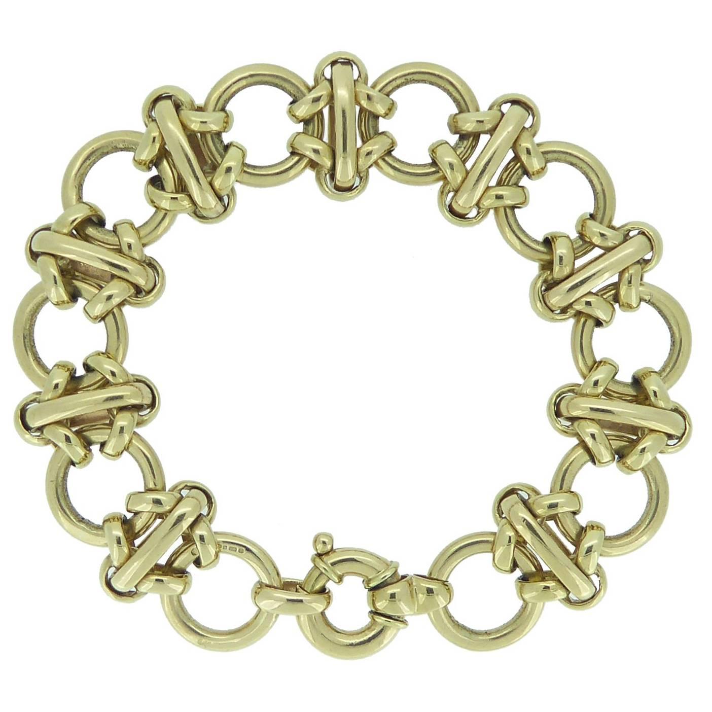 Vintage Gold Bracelet, circa 1990s, Contemporary Style