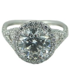 2.52 Carat Round Brilliant Diamond Platinum Engagement Ring