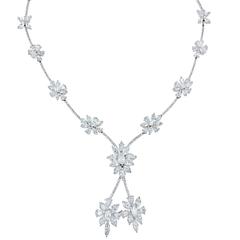 Handcrafted 27.41 Carat Diamond Platinum Necklace