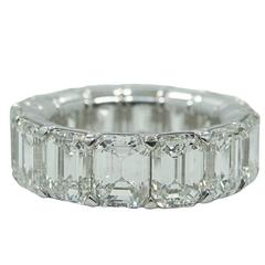  11.18 Carat Radiant Diamond Platinum Eternity Band Ring