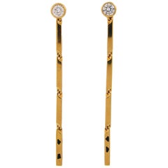 Cartier Panthere Diamond Enamel Yellow Gold Earrings