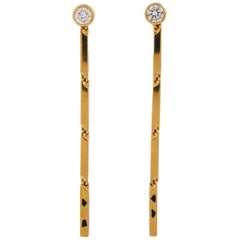 Cartier Panthere Diamond Enamel Yellow Gold Earrings