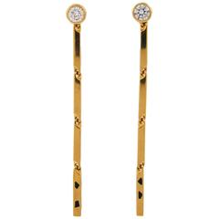 Cartier Panthere Diamond Enamel Yellow Gold Earrings 1