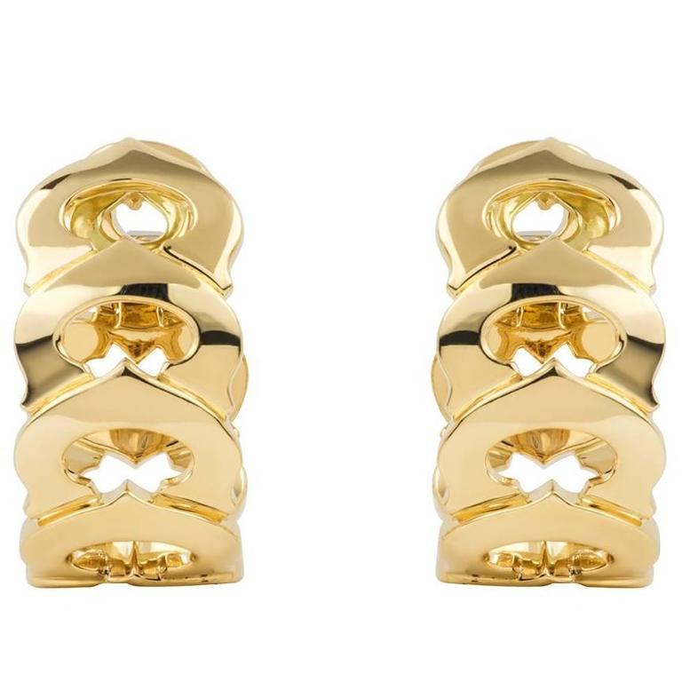 Cartier C de Cartier Yellow Gold Earrings For Sale at 1stDibs c de