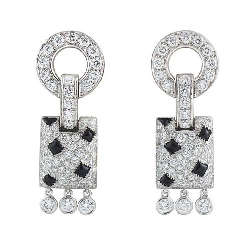 Cartier Panthere de Cartier Onyx Diamond White Gold Earrings