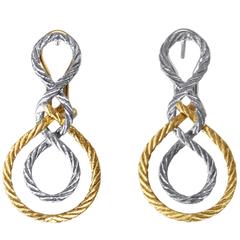 Buccellati Two Color Gold Woven Earclips