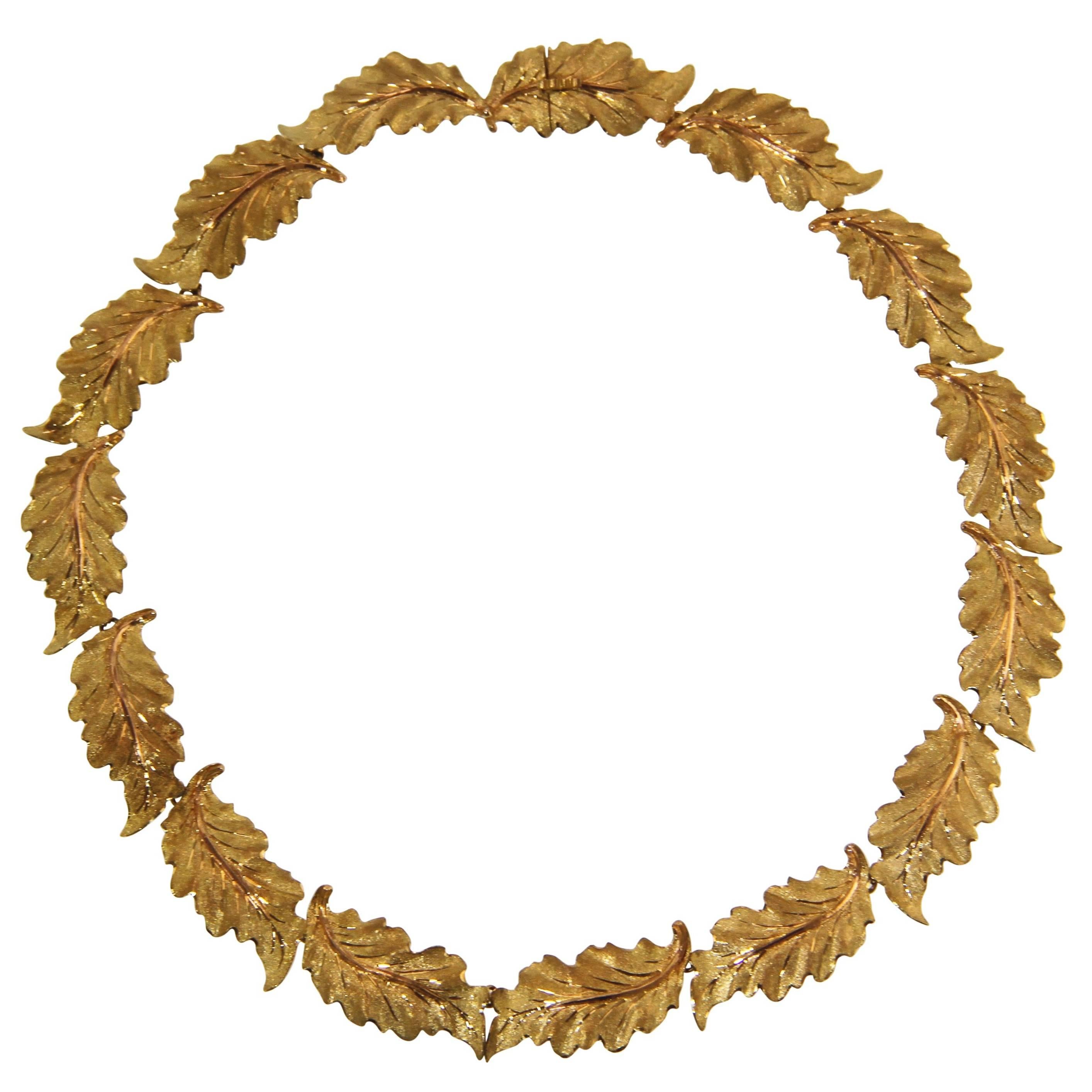Buccellati Yellow Gold Foliate Necklace
