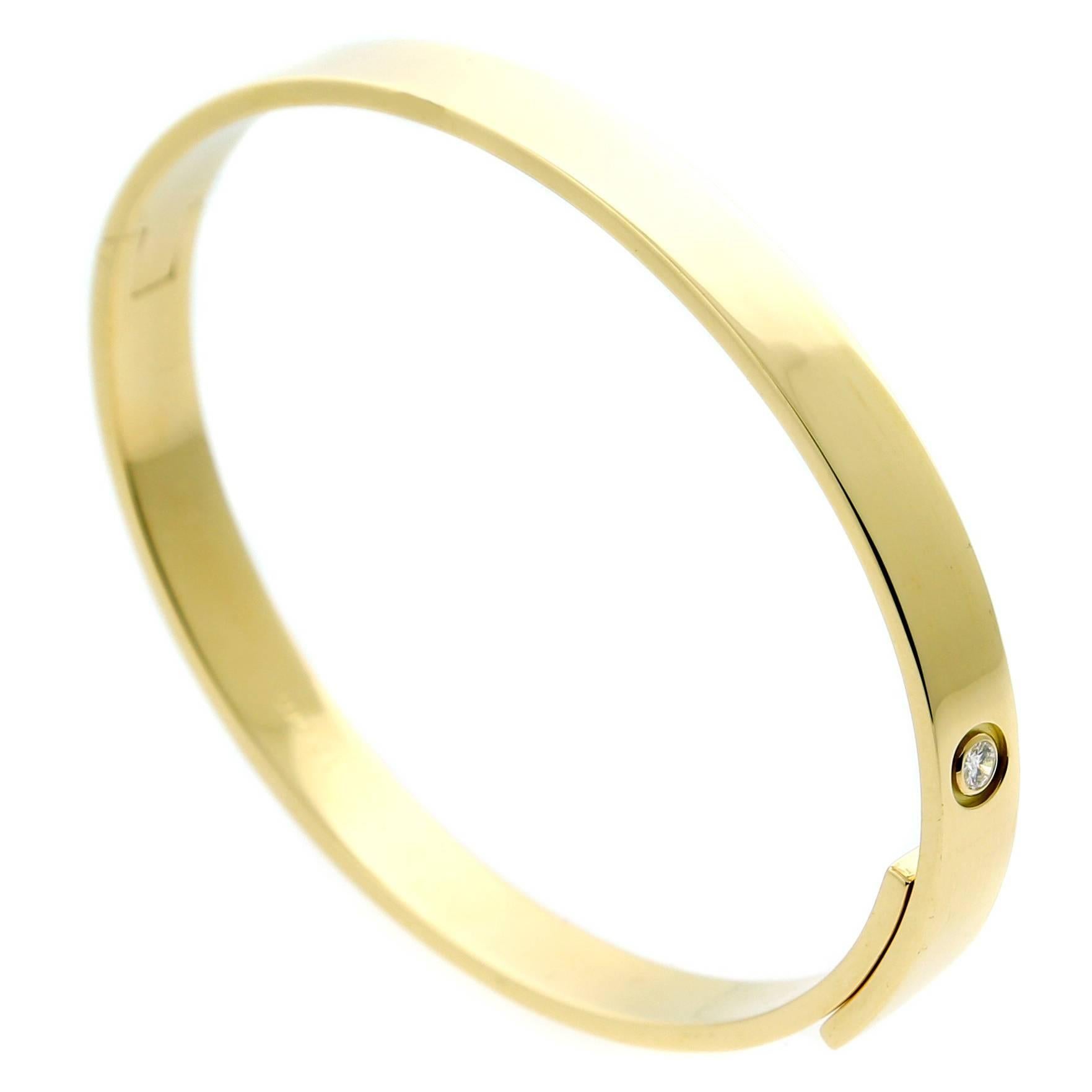 Cartier Anniversary Diamond Gold Bangle Bracelet