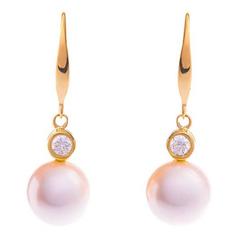 9 Carat Gold Pearl and 0.26 Carat Diamond Pearl Drop Earrings 5