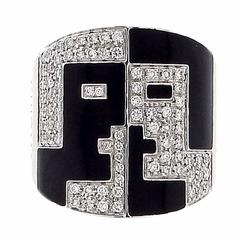 G. Bulgari Enigma Onyx Diamond Gold Ring