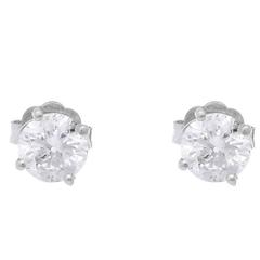 Round Brilliant Cut Diamond White Gold Earrings 11