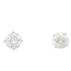 Round Brilliant Cut Diamond White Gold Stud Earrings 8