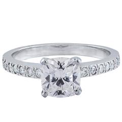 Tiffany & Co. 1.01 Carat Cushion Diamond Platinum Solitaire Engagement Ring 9