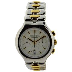 Tiffany & Co. Yellow Gold Stainless Steel Chronograph Wristwatch 12