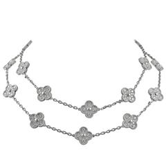 Van Cleef & Arpels Diamond White Gold Alhambra Necklace 3