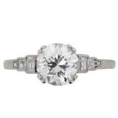 Late Art Deco EDR Certified 1.93 Carat Diamond Engagement Ring, circa 1935 4