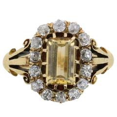 Victorian Citrine and Old Cut Diamond Ring, circa 1880s 10