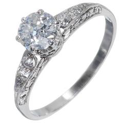 GIA Certified .70 Carat Diamond Filigree Platinum Engagement Ring 5
