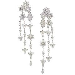 Stambolian Diamond Gold Cluster Chandelier Earrings 8