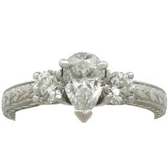 1.09 Carat Diamond and Platinum Trilogy Ring, 2000s