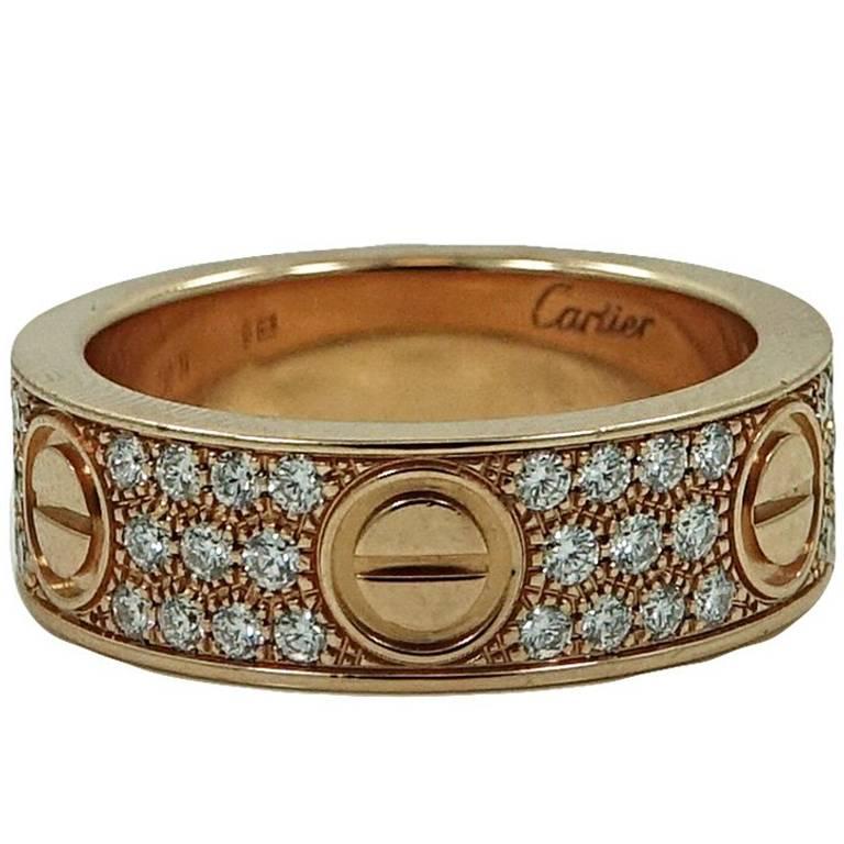 Cartier Rose Gold Love Band Ring For Sale